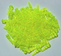 100 19mm Acrylic Dragonfly Bodies - Transparent Fluorescent Yellow
